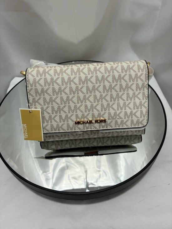 Michael Kors Handbags - Michael Kors Cream/White MK Logo Chain Crossbody NWT